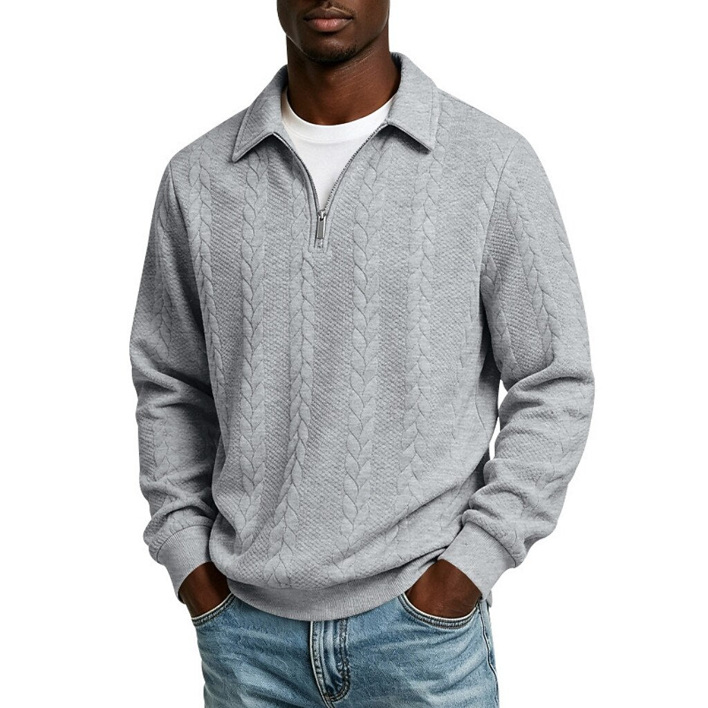 Comfort Jacquard Quarter Zip Polo