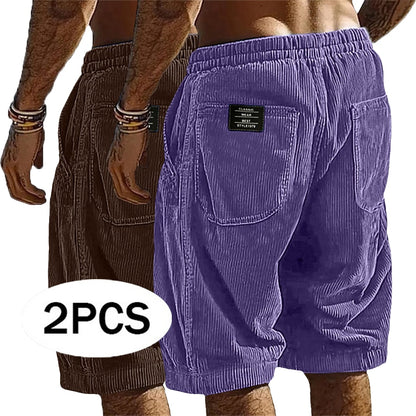 2-Pack Corduroy Cargo Shorts With Pockets