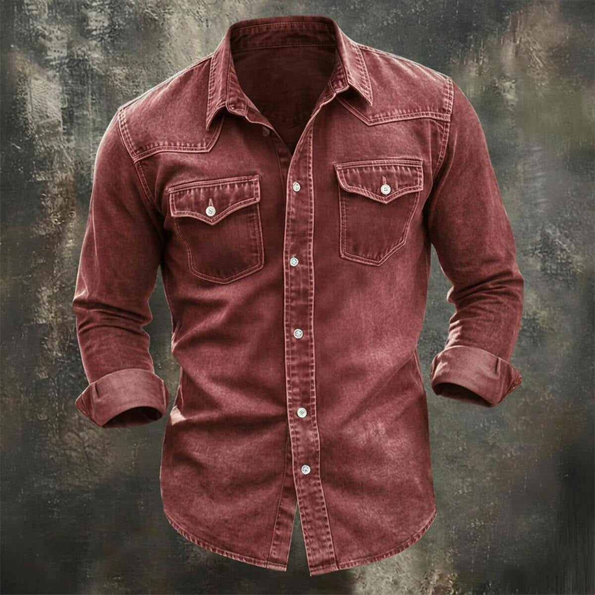 Washed Cotton Western Work Shirt