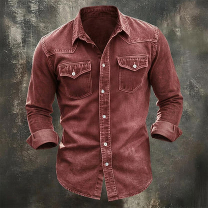 Washed Cotton Western Work Shirt