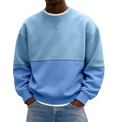 Colorblock Cotton Patchwork Sweatshirt