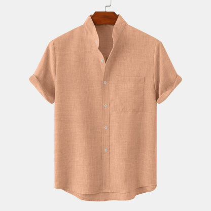 Cotton Linen Shirt-Button Up with Pocket