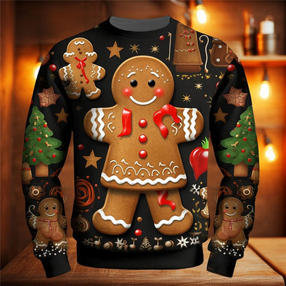 Christmas Gingerbread Casual Holiday Graphic Sweatshirt