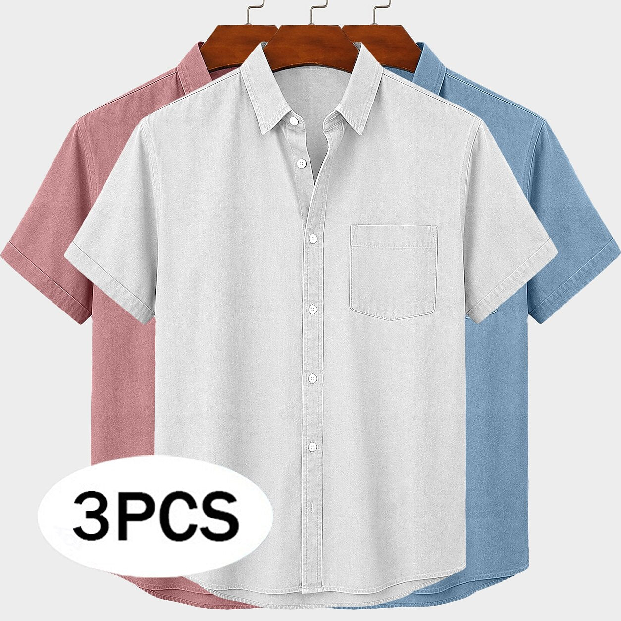 3-Pack Broken-In Cotton Shirts