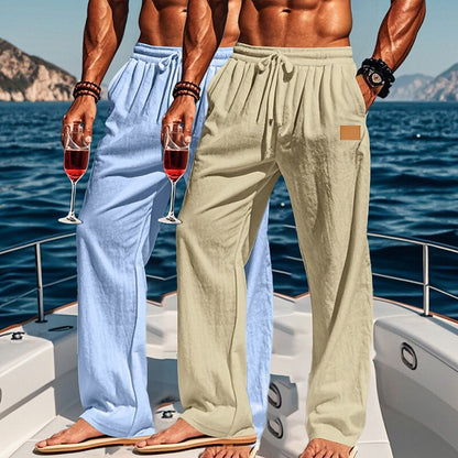 2Pcs Lightweight Cotton Linen Pants