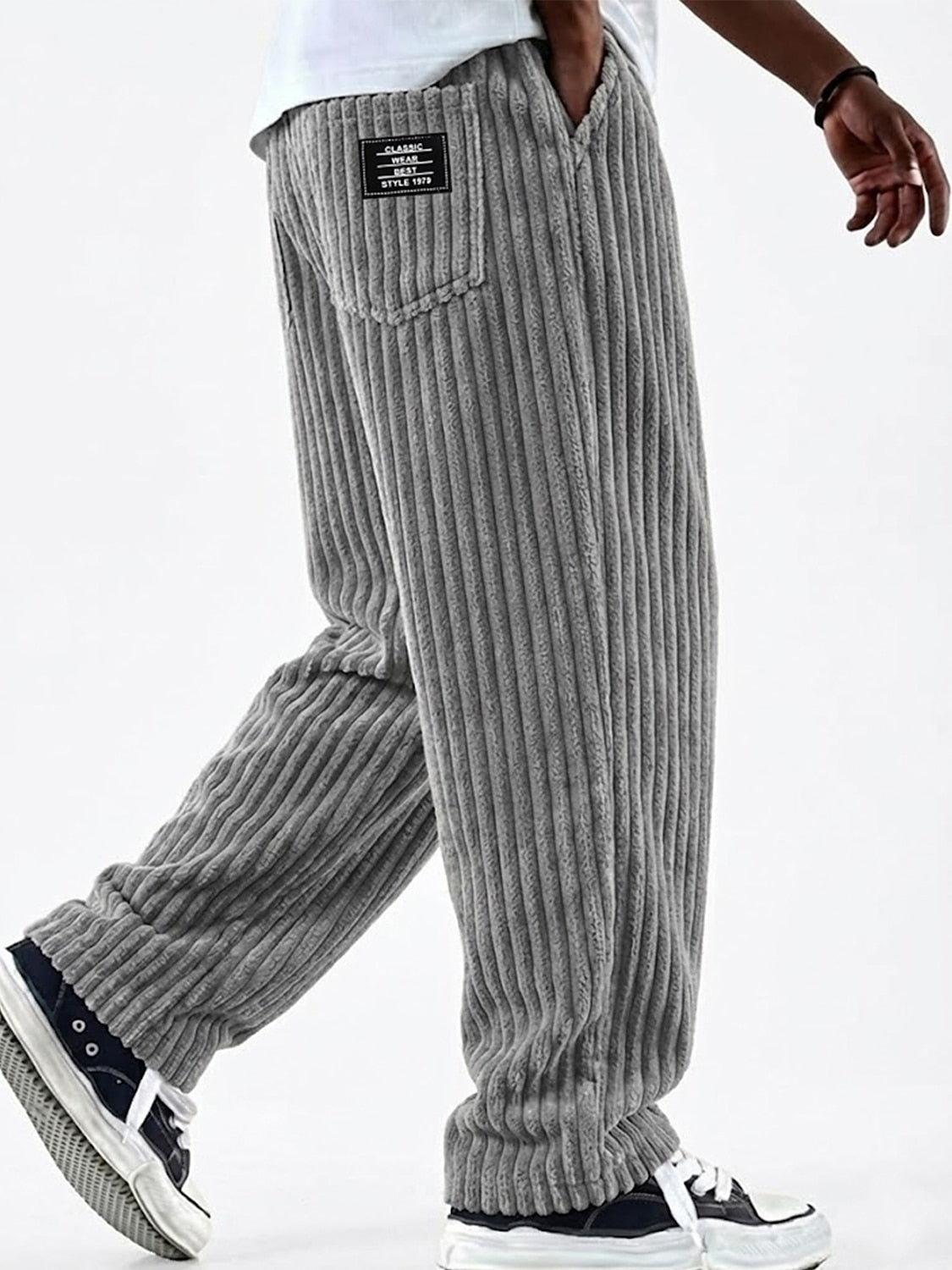 Men's Elastic Waist Casual Corduroy Pants