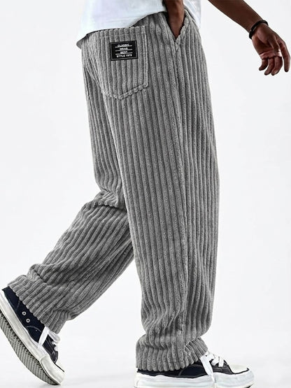Men's Elastic Waist Casual Corduroy Pants