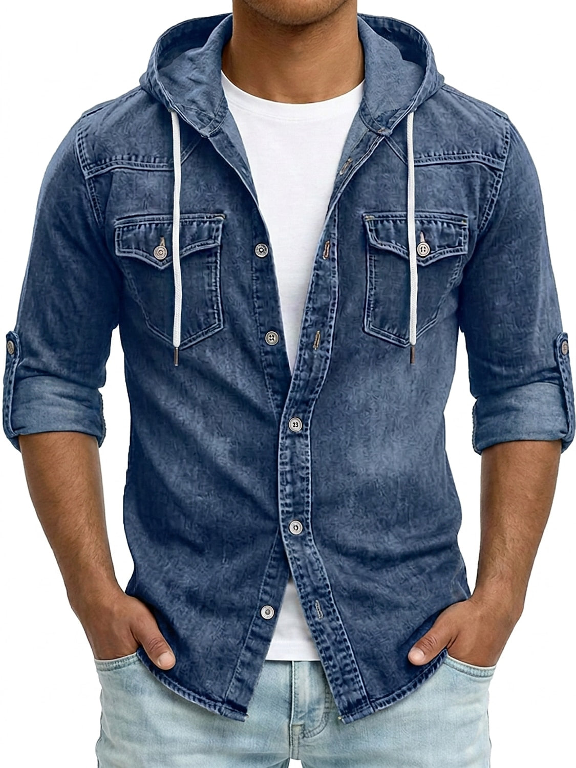Classic Broken-In Cotton Denim Work Shirt