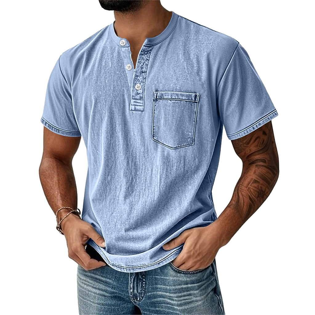 100% Cotton Henley T-Shirt
