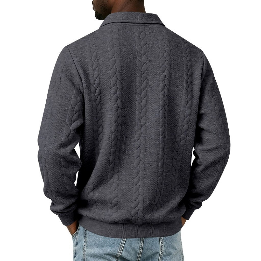 Comfort Jacquard Quarter Zip Polo