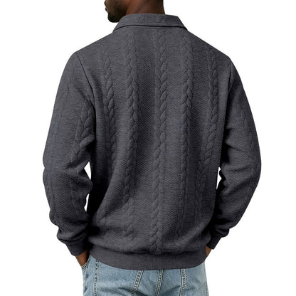 Comfort Jacquard Quarter Zip Polo