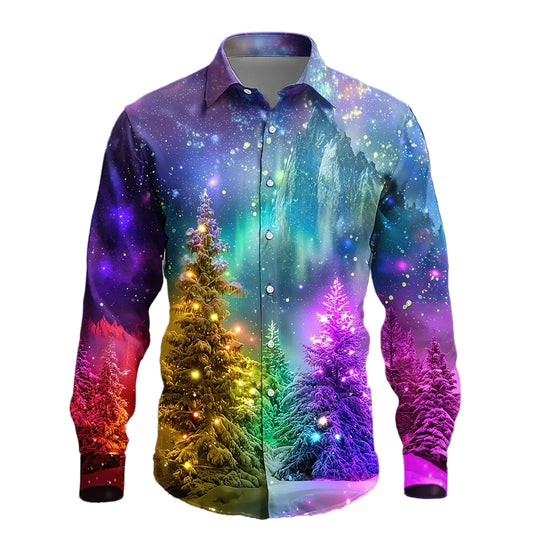 Christmas Tree Aurora Costume Button Shirt
