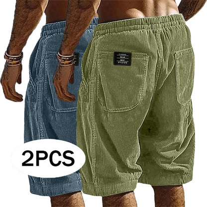 2-Pack Corduroy Cargo Shorts With Pockets