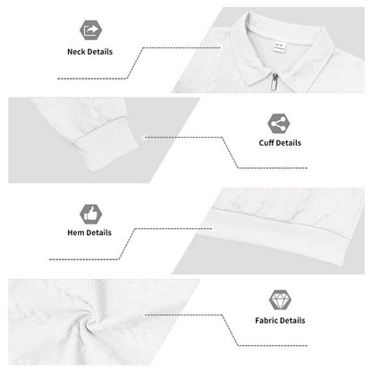 Comfort Jacquard Quarter Zip Polo