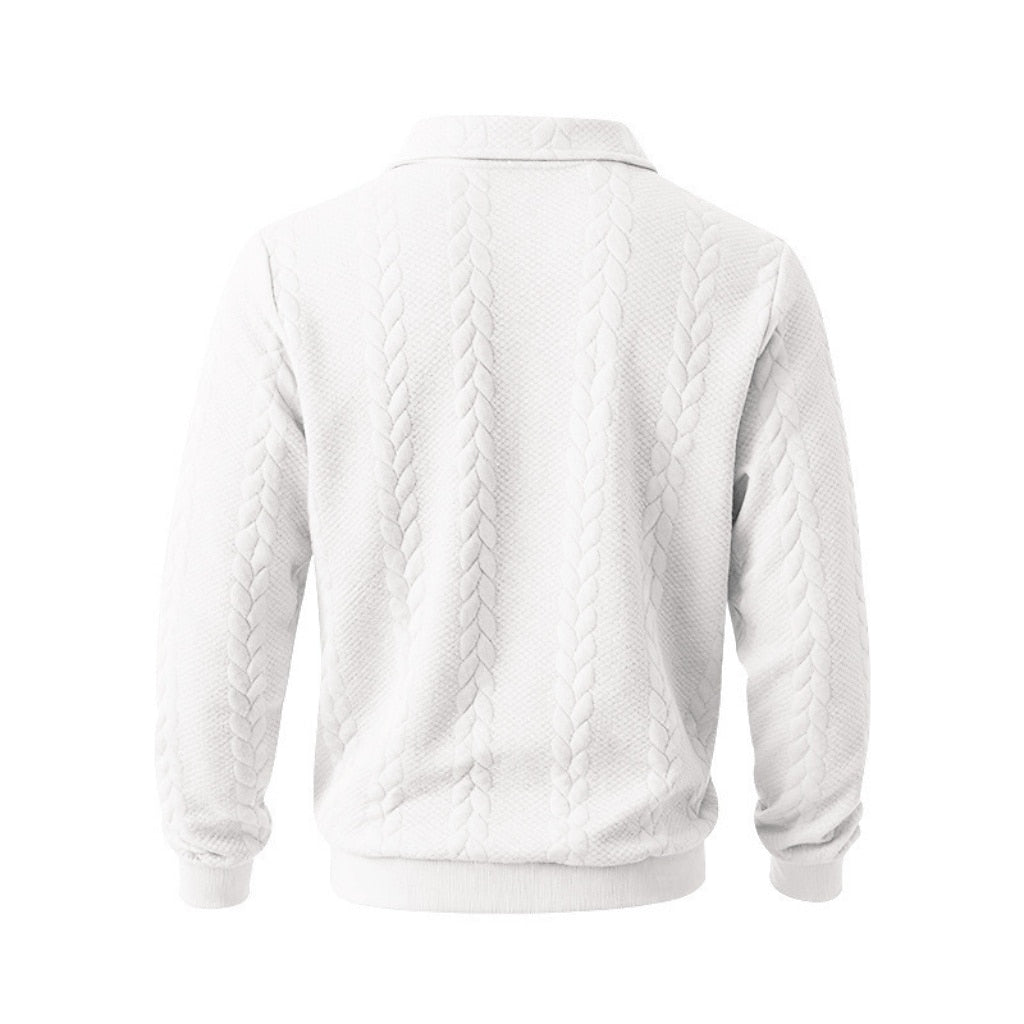 Men's Jacquard Soft Zipped Polo