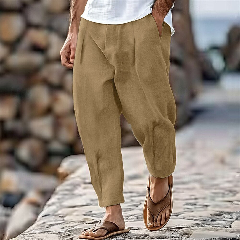 100% Cotton Pants - Casual Summer Full Length Pants