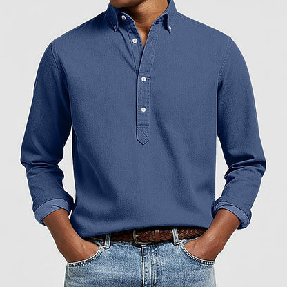 Long Sleeve Cotton Popover Shirt