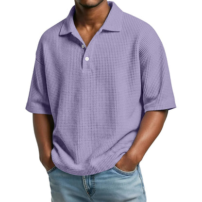 Men's Waffle Knit Polo Shirt