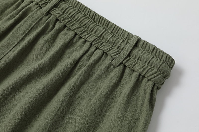 Cotton Linen Pants - Straight Leg, Casual & Comfortable