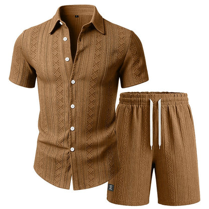 Men's Jacquard Shirt & Shorts Set
