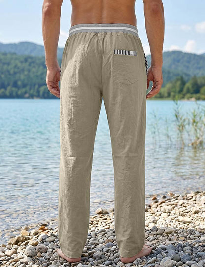 Lightweight Linen Pants With Elastic Waist