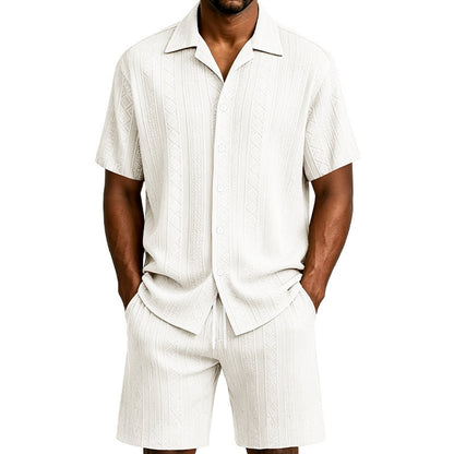 Men's Jacquard Shirt & Shorts Set