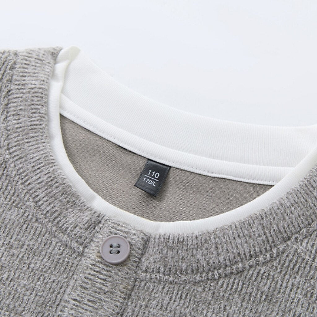 Ribbed Knit Crewneck Sweater Pullover