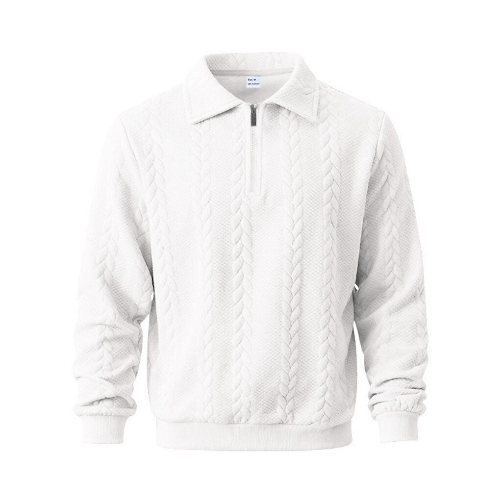 Men's Jacquard Soft Zipped Polo