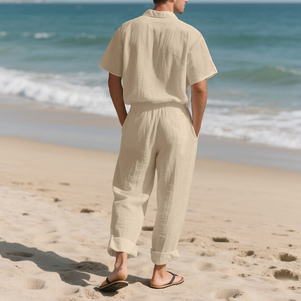 Cotton Linen Shirt & Pants Set