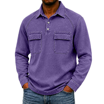 Vintage Washed Cotton Pocketed Polo