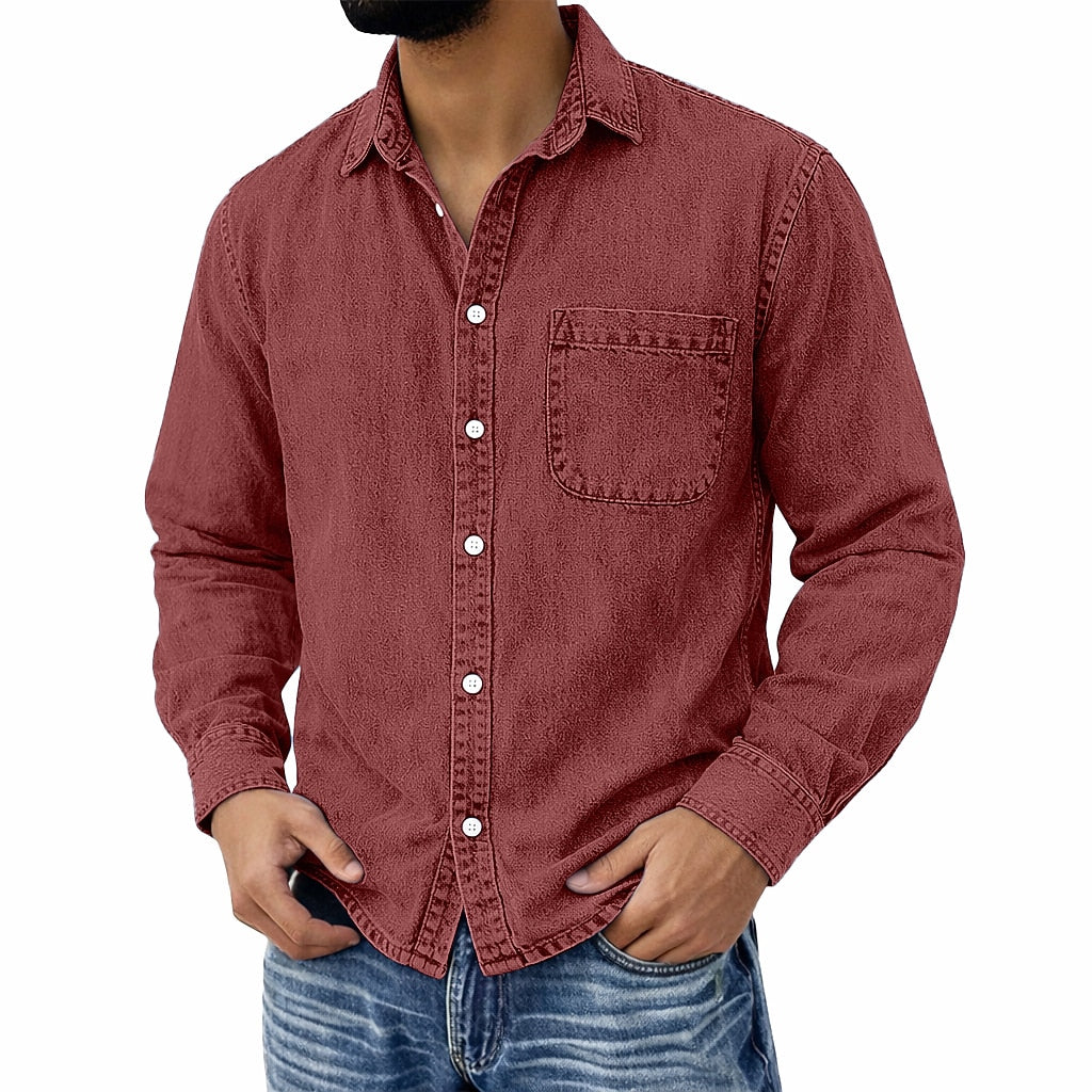 Men's 100% Cotton Acid Wash Shirt