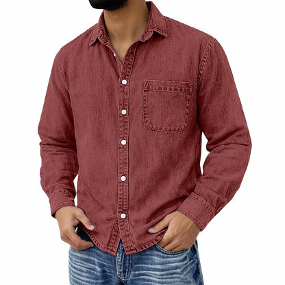 Men's 100% Cotton Acid Wash Shirt