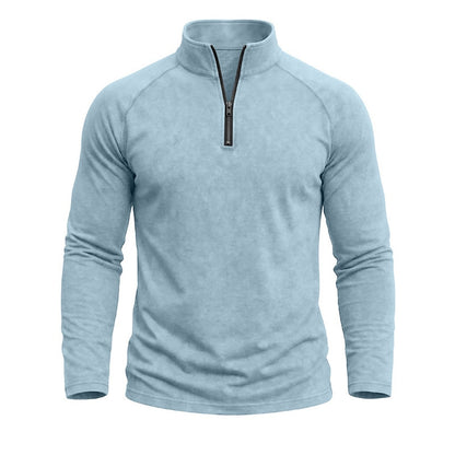 Relaxed Washed Cotton Henley Shirt