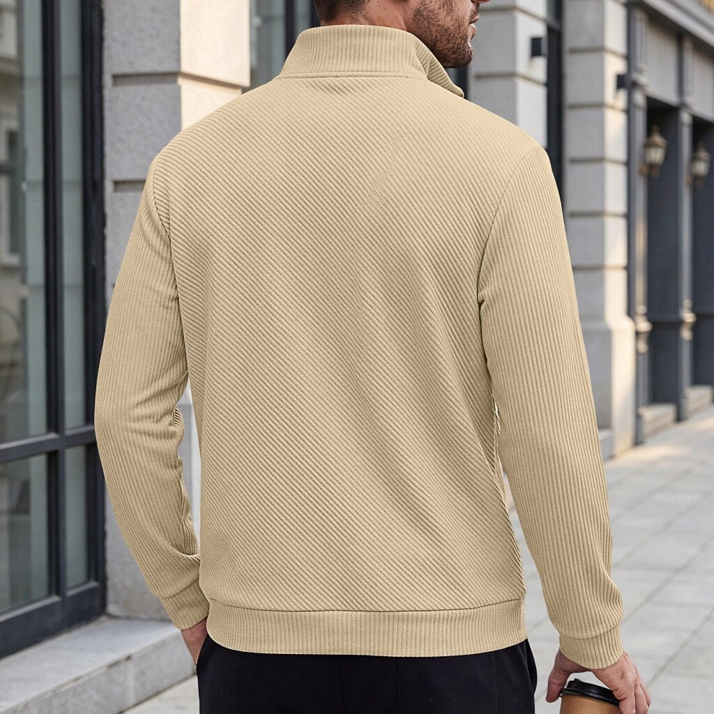 Jacquard Comfort Quarter Zip Sweatshirt