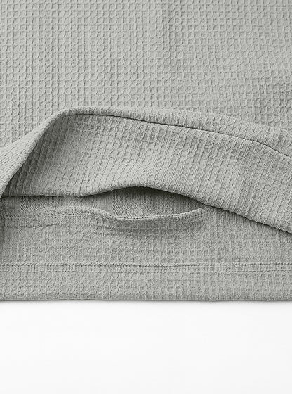 Textured Quarter Zip Colorblock  Waffle Polo