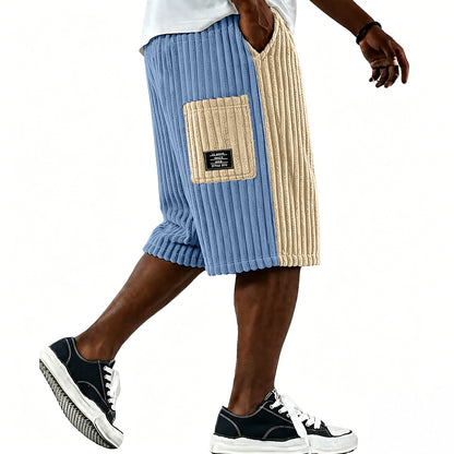 Colorblock  Corduroy Shorts
