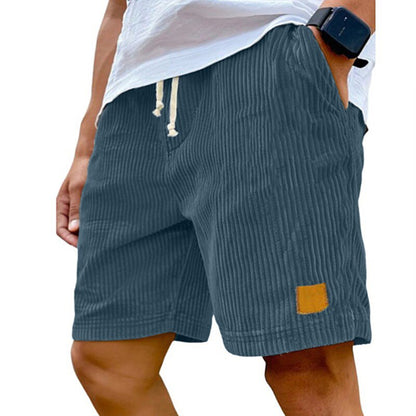 Men's Comfort Corduroy Shorts-Casual Plain Knee Length