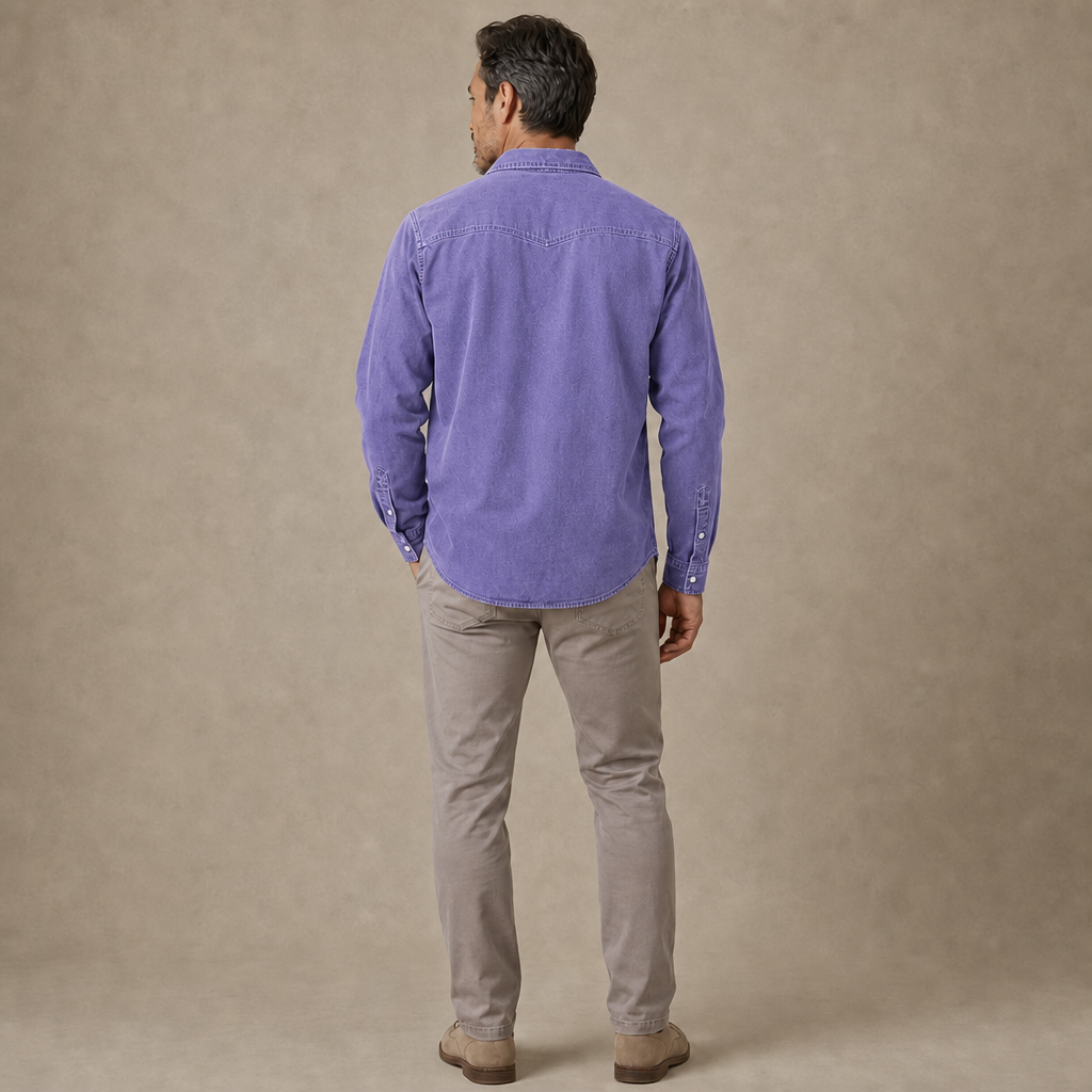 Broken-in Soft 100% Cotton Henley Shirt