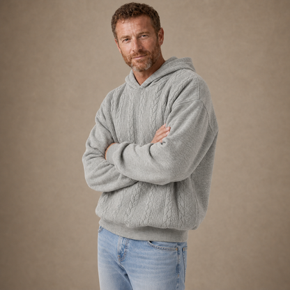 Textured Jacquard Pullover Hoodie