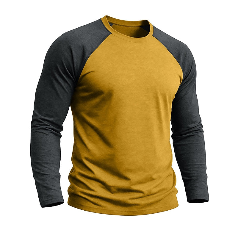 Casual Colorblock Long Sleeve T-shirts