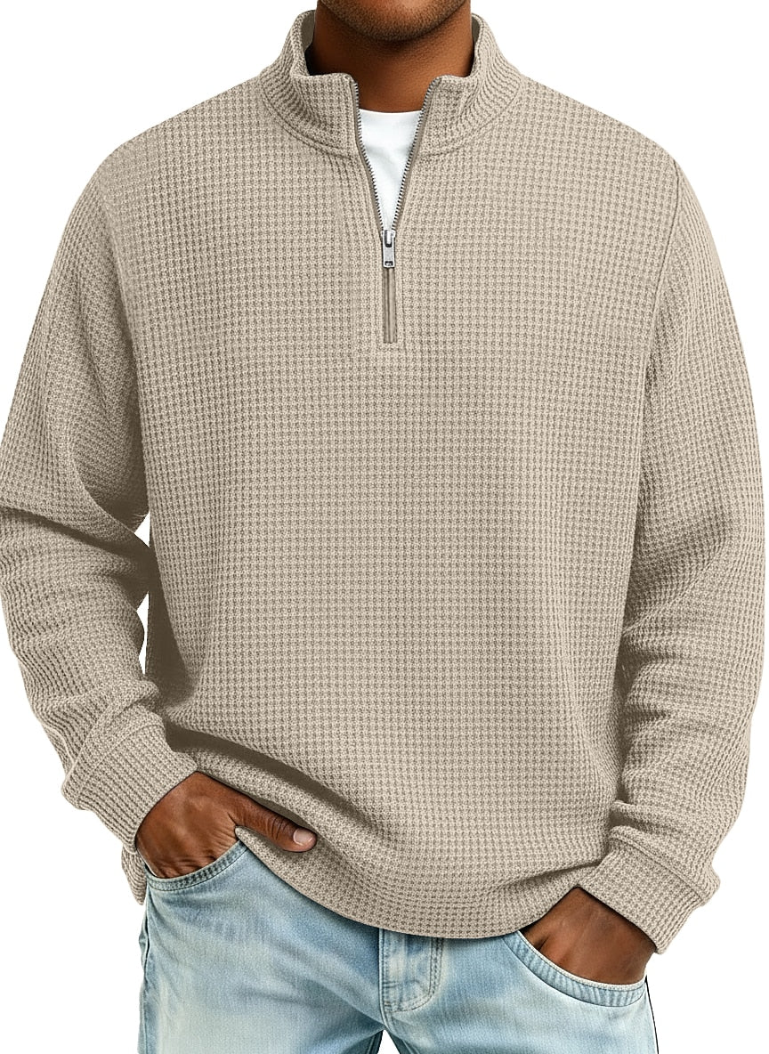 Classic Quarter Zip Waffle Polo