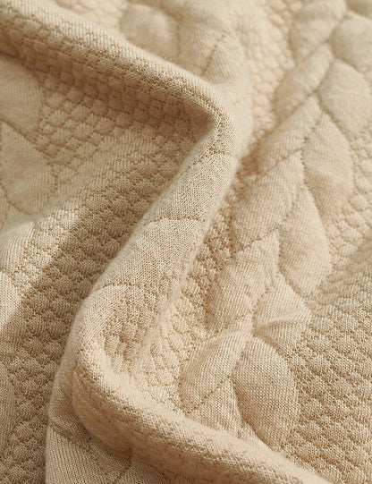 Jacquard Button Up Textured Sweatshirt
