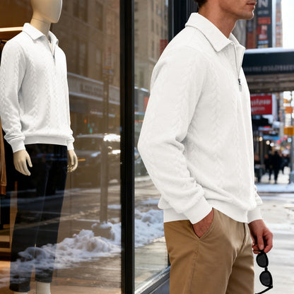 Men's Jacquard Soft Zipped Polo