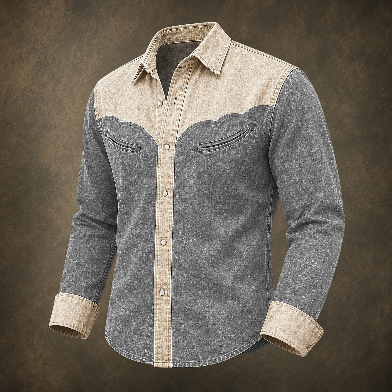 Vintage Washed Cotton Western Shirt
