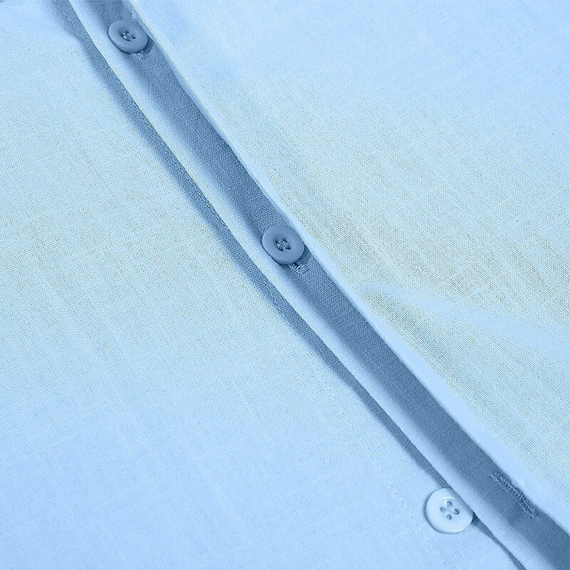 2Pcs Men's Linen Shirts Set