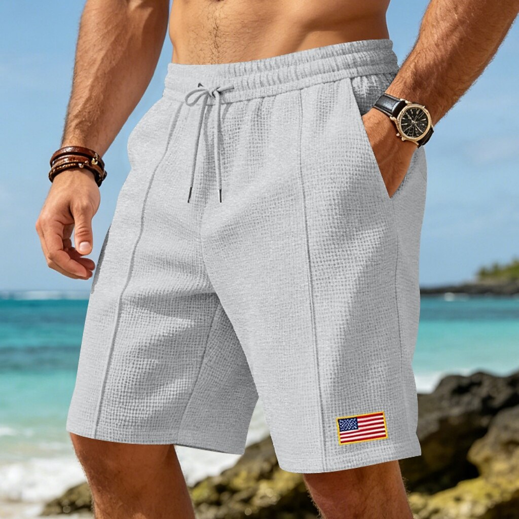 Men's Pocketed Waffle Shorts