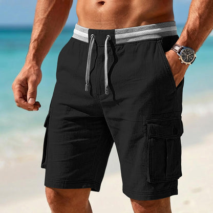 Cotton Linen Shorts with Elastic Waist