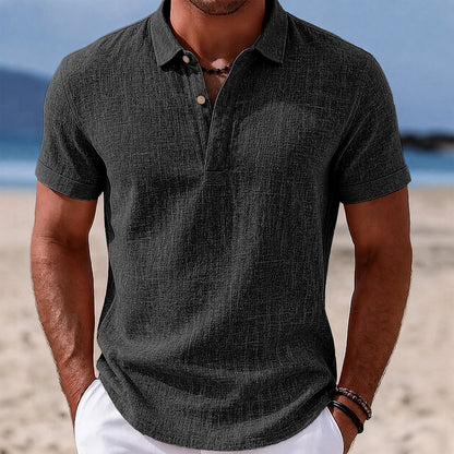 Breathable Linen Polo  Shirt