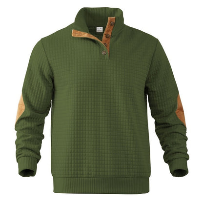 Men's Waffle Patchwork Sweatshirt