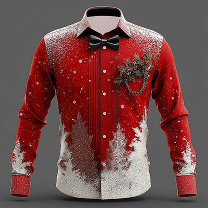Christmas Suit Tie Costume Button Shirt